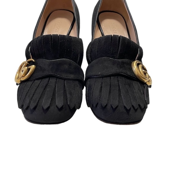 Gucci Marmont GG Logo Suede Fringe Block Mid Heel
Kiltie Loafers Pumps - Picture 4 of 8